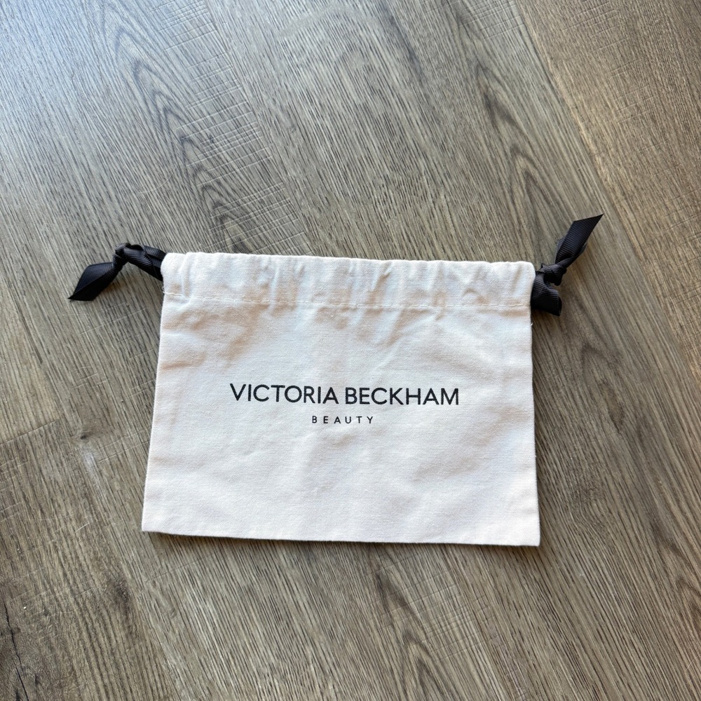 Victoria Beckham Beauty Cream Canvas Drawstring Dust Bag Logo Pouch Ribbon Tie